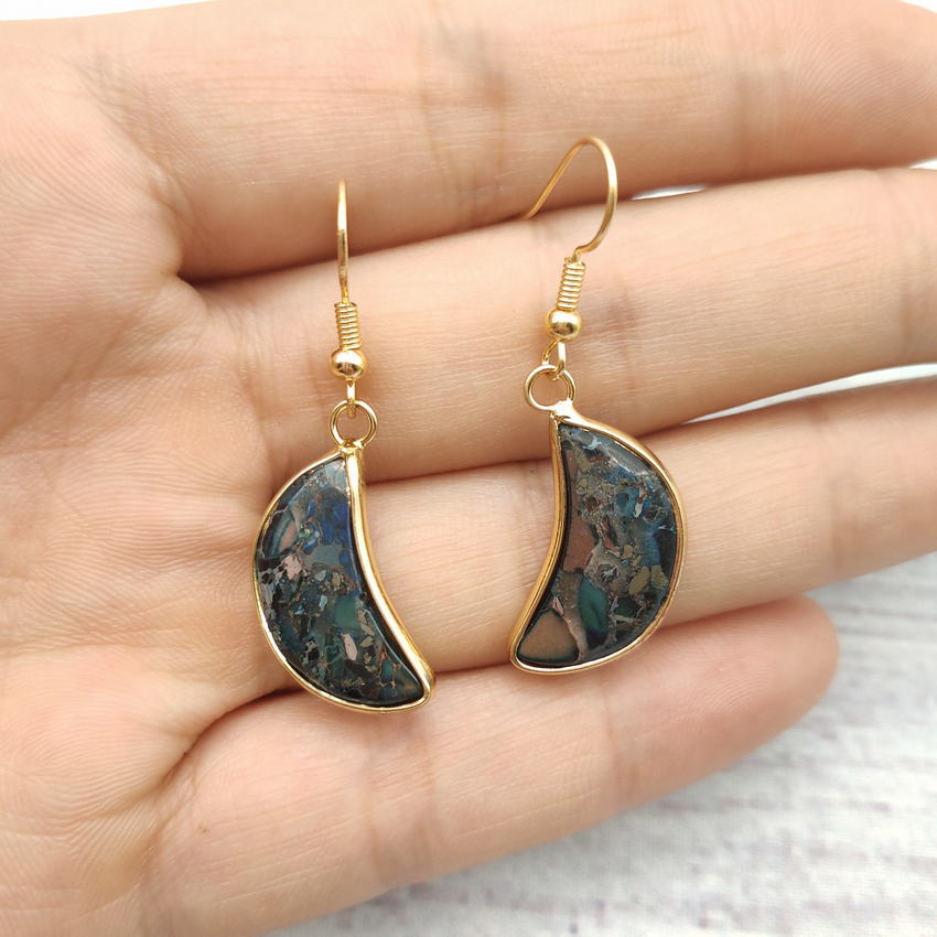 Pendientes de estrellas de luna natural al por mayor